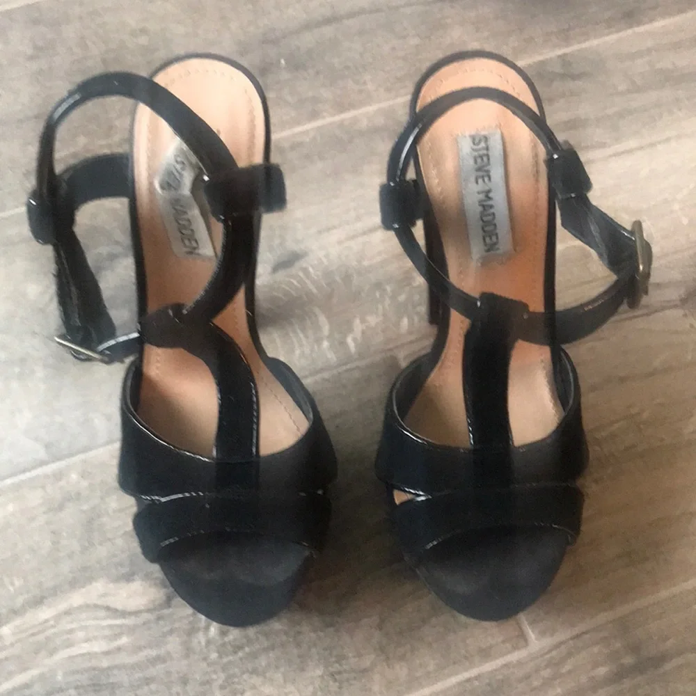 Steve Madden Black Platform High Heel Sandals